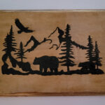 Bear Mountain Plaque - Solar Pyrography- SunFunArt.com