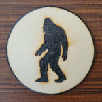 Bigfoot Round Plaque - Solar Pyrography - SunFunArt.com