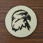 Eagle Head Silhouette Solar Pyrography Plaque - SunFunArt.com