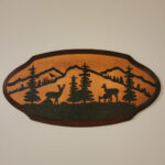 Deer Mountain Plaque - Solar Pyrography - SunFunArt.com