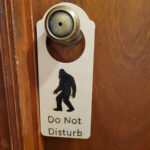 Do Not Disturb Bigfoot - Solar Pyrography Wooden Door Hanger - SunFunArt.com