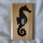 Seahorse Light Switch Plate - Solar Pyrography - SunFunArt.com