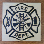 Fire Dept Plaque - Solar Pyrography- SunFunArt.com