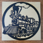 Steam Engine Train Plaque - Solar Pyrography - SunFunArt.com